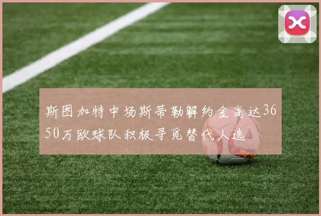 斯图加特中场斯蒂勒解约金高达3650万欧球队积极寻觅替代人选